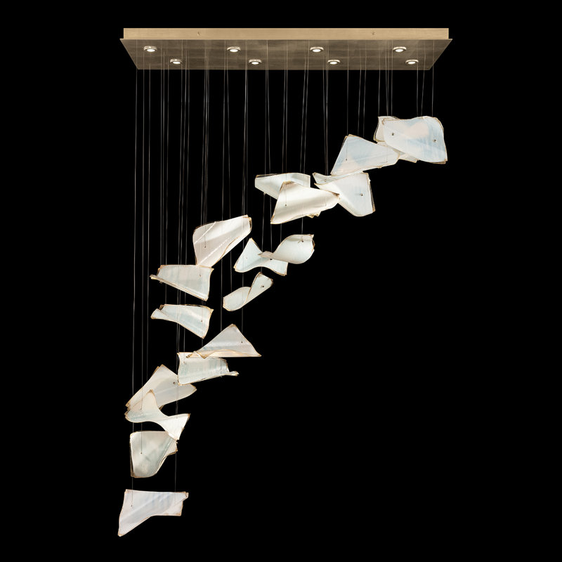 Luminaire suspendu rectangulaire 54 "Elevate, Feuille d’or, Pages vierges