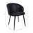 Looma Contemporary Modern Metal Vegan Leather Side Chair in Black-2084768092