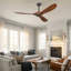 Ventilateur de plafond 60 po 3 pales en noyer massif sans lumière - télécommande, moteur à courant continu, intérieur / extérieur / patio (bord de mer / maison de campagne)-1115238636-1109283312