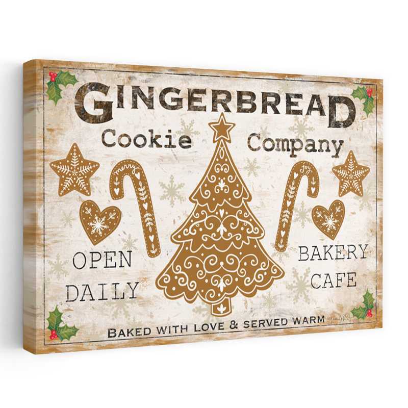 Gingerbread Cookie Company - biscuits de pain d'épice rétro, boulangerie rétro, art de la canne de bonbon, H 40 po x l 60 po