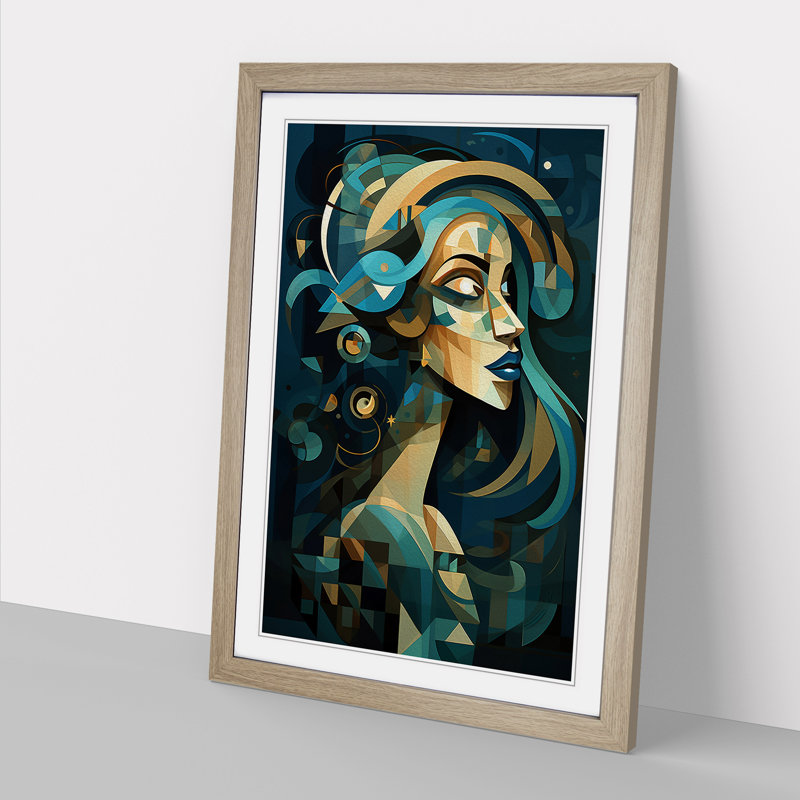 Single Picture Frame Wall Art, 64cm H x 46cm W, Oak Framed