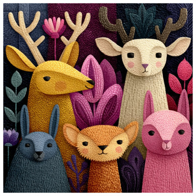 Whimsical Animal Illustration Bedding Animals Bedspread Art