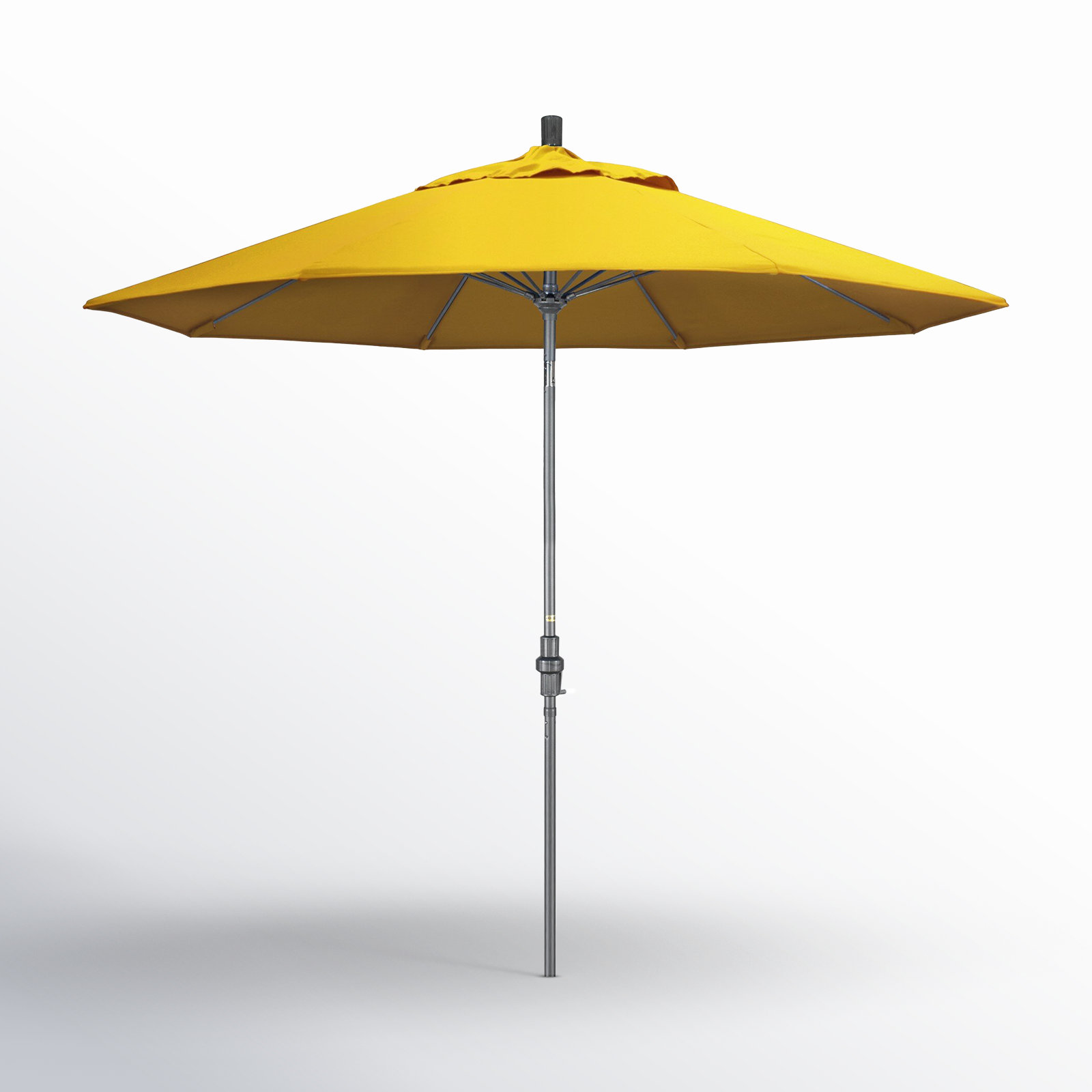 Roverta 9' Market Sunbrella® Umbrella, Canvas Sunflower Yellow Sunbrella® Canvas, Brown