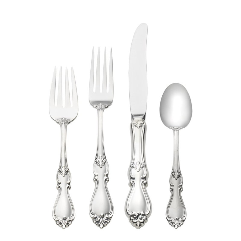 Towle Silversmiths Sterling Silver Queen Elizabeth 4 Piece Flatware Set, Service for 1