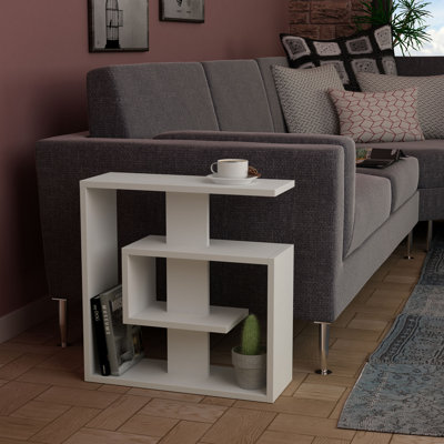 Table d'appoint moderne polyvalente 21,7 po x 22,4 po x 7,9 po | 100% panneau de particules enduit de mélamine, épaisseur: 0,7 pouce | Design élégant pour le salon, la chambre à coucher ou le bureau | Solution de mobilier polyvalente et fonctionnelle