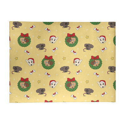 Tapis jaune/gris/vert fait main