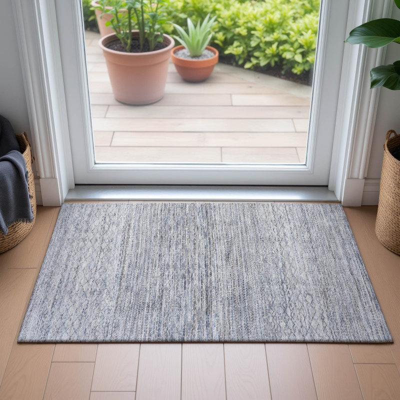 Machine Washable Indoor/Outdoor Colman ACN2150 Striped Rug, Rectangle 1'8" x 2'6"