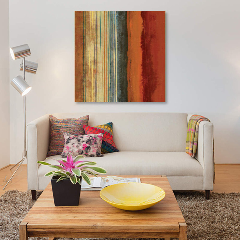« bordures », impression sur toile, H 12 po x l 12 po x P 0,75 po, Pas de tapis, Toile tendue