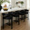 Tabouret de bar 24 po avec accoudoirs en velours 24 po (ensemble de 4)
