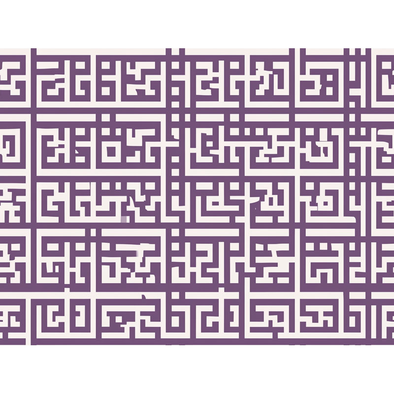 Édredon à motif de clé grecque mauve, Édredon simple