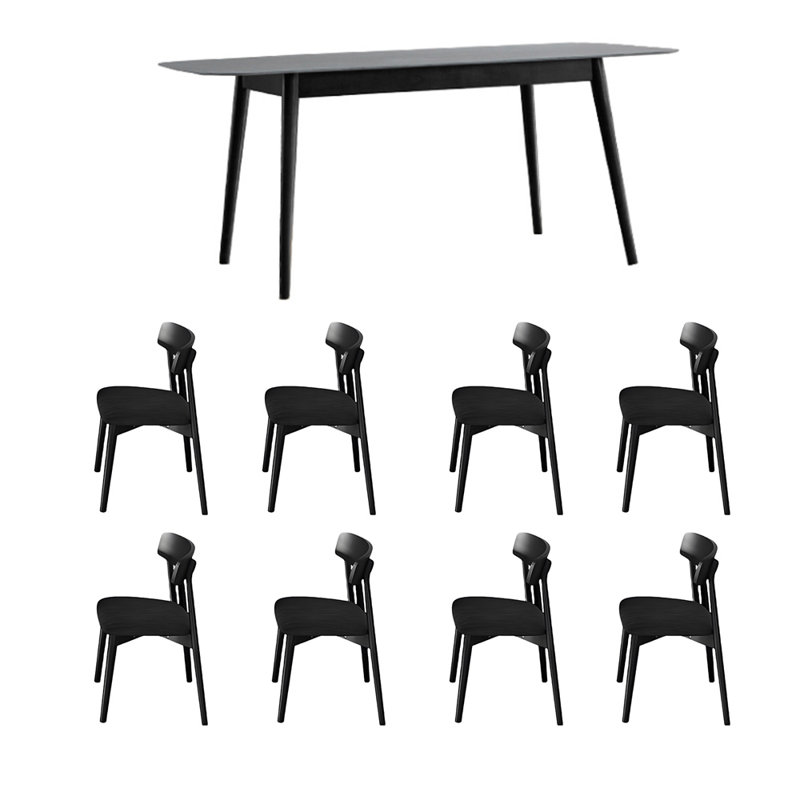Ensemble de table et chaises en chêne, H 29,52 po x L 70,86 po x l 35,43 po