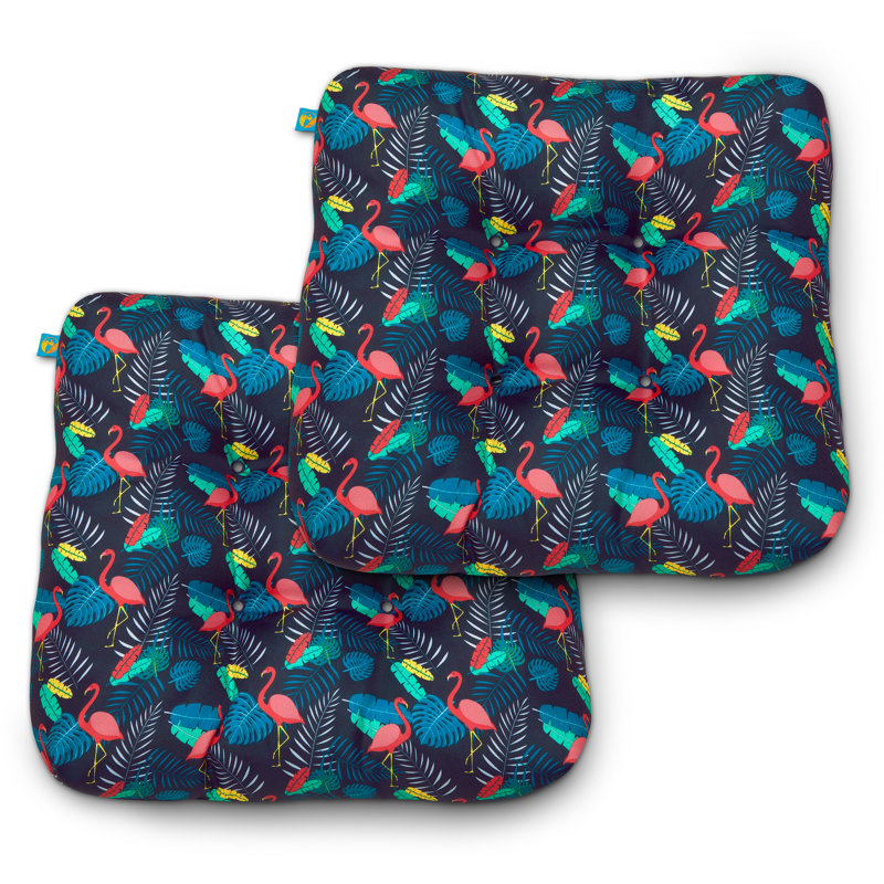 Outdoor 5'' Dining Chair Seat Cushion, Blue No Pattern