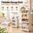 5-Tier Foldable Snack Storage Cart with Wheels, Mobile Storage Cart Organizer