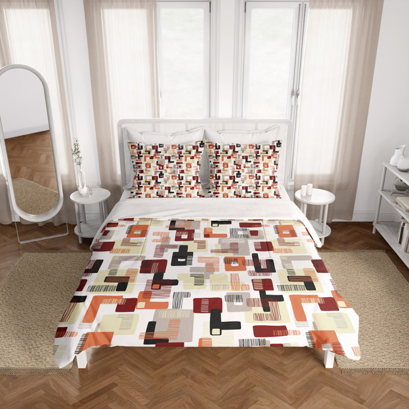 Abstract Duvet Cover, King Duvet Cover + 2 King Shams