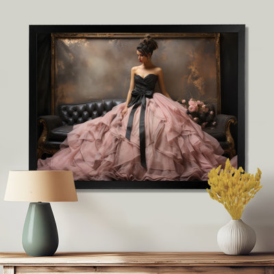 Fashion Pink Dress Elegance Unveiled II - Fashion Framed Prints
