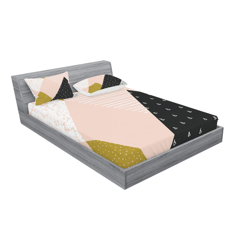 Ensemble de draps Triangles, Ensemble de drap pour grand lit avec drap-housse