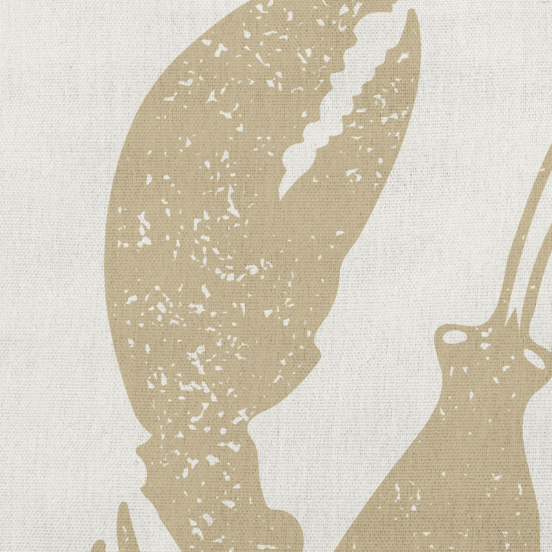 Housse de coussin et insert Lobster Coastal PAN404, 26 po x 26 po, Taupe / Blanc