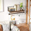 Tablettes flottantes murales avec barre à serviettes et crochets - Tablette en bois rustique pour la cuisine, la salle de bain, la chambre à coucher - Rangement et décoration polyvalents-299570704