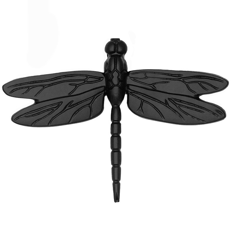 Dragonfly in Flight Door Knocker, 6" H x 8.25" W x 1.75" D, Matte Black