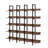 5 Tier Bookcase With Metal Frame, Open Book Display Shelf, Vintage Industrial Bookshelf, MDF Board Storage Organizer Rack-668331915