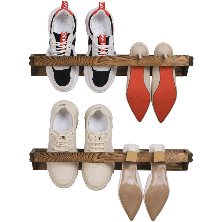 4 Pack Wall Mounted Shoes Rack w/ Sticky Hanging Mounts Storage