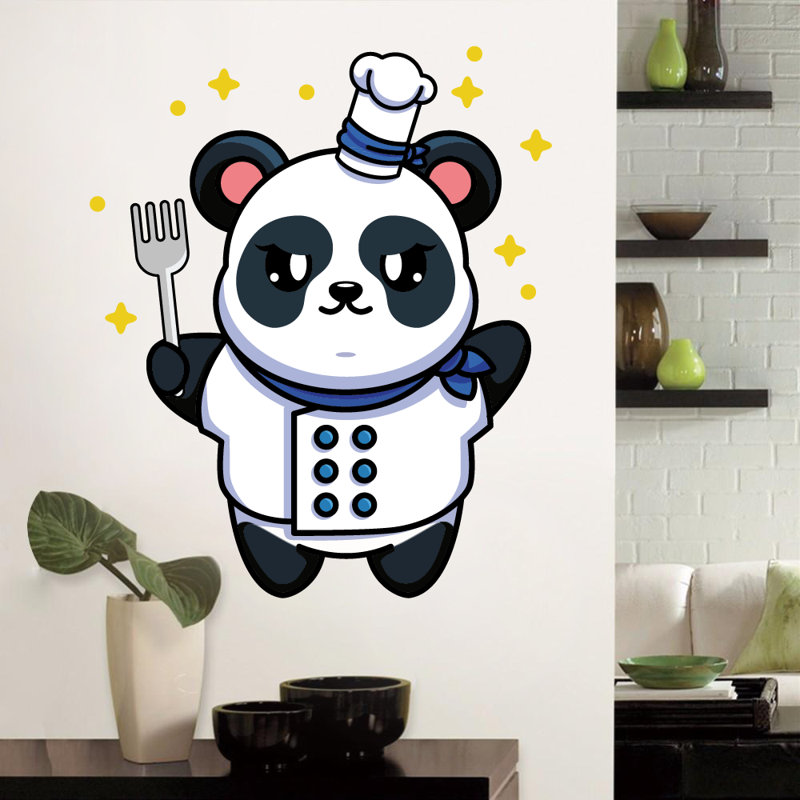 Adhésif mural chef cuisinier panda géant