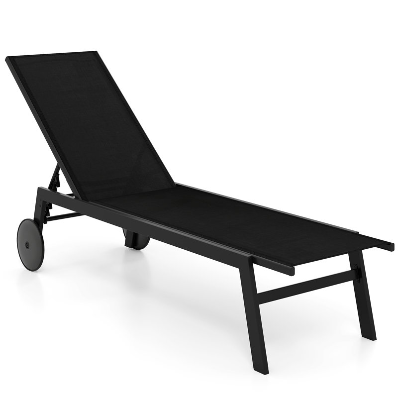 190cm Long Single Chaise, 1, Black