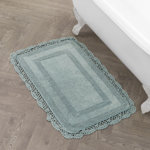 Laura Ashley Crochet Machine Washable Cotton Bath Rug