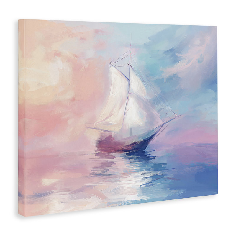 Toile de bateau de mer douce et pastel, design par Arlington Prints, H 36 po x l 48 po