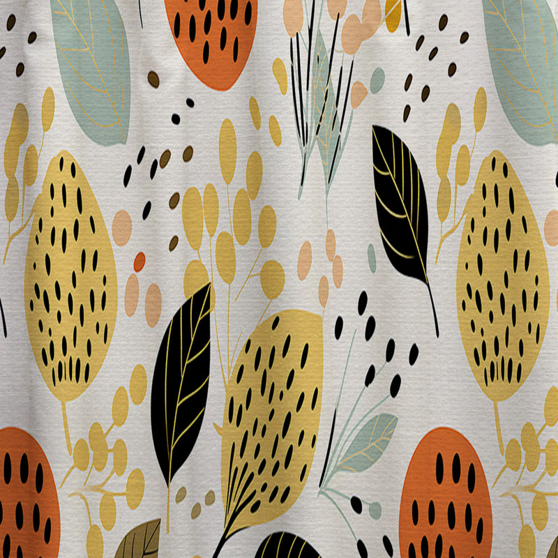 Feuilles de couleur douce - motif tropical I - rideau en velours tropical - obscurcissant - 1 panneau, L 52 po x L 63 po