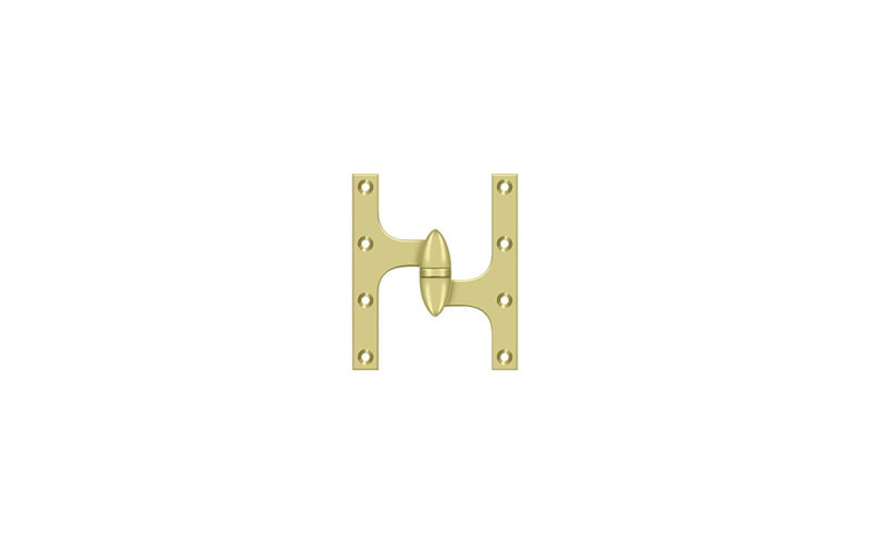 Charnière de porte simple à fixation en surface h 6 po x l 5 po, Côté droit, Laiton antique