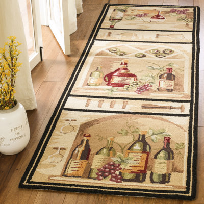 Tapis en laine crocheté à la main Brayton