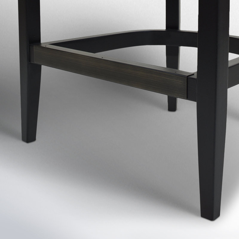 Tabouret Copley, Tissu natté noir de jais, Tabouret de bar (hauteur du siège de 30,5 po)
