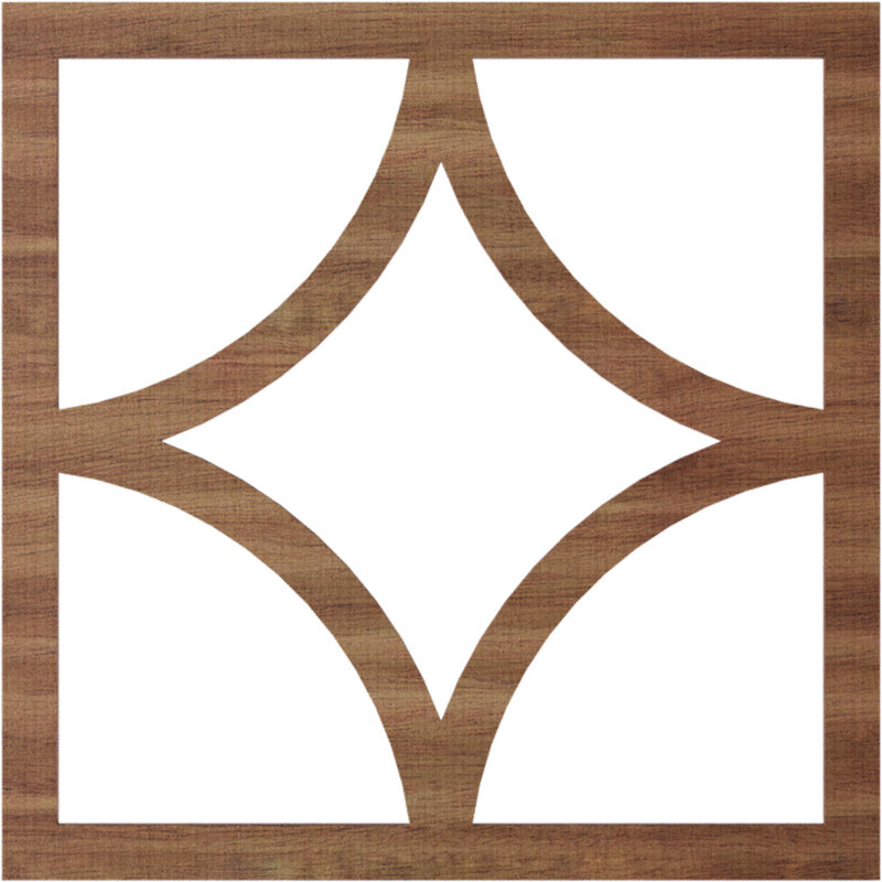 Médaillon de plafond ajouré en bois d'aulne 26 po x P 16,58 po x P 1/4 po Statesman, Noyer, H 22 po x l 22 po x P 0,38 po