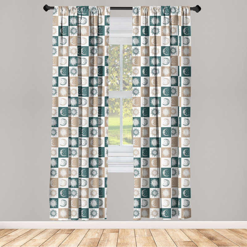 Zylas Semi Sheer Curtain Pair, 56" W x 63" H