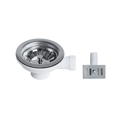 Economy 11cm Chain and Stopper Waste Kitchen Sink Drain With Overflow