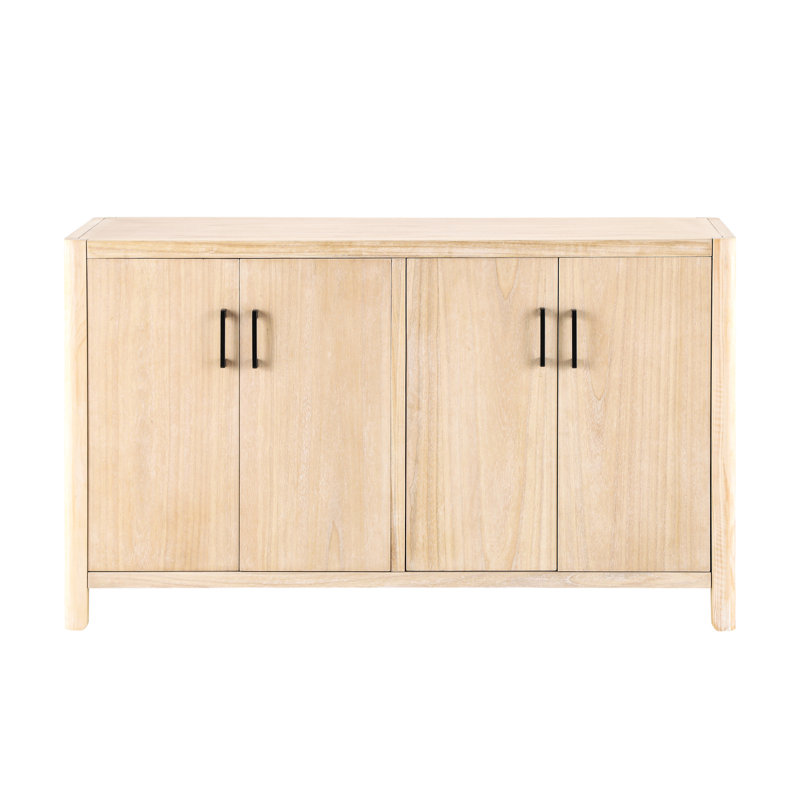 Armoire 4 portes en esthétique rustique et placage de bois, fonction de fermeture en douceur, coins arrondis, rangement pour l'organisation naturelle avec plateau de table, pieds en pin massif, charnières lisses, utilisation à la maison