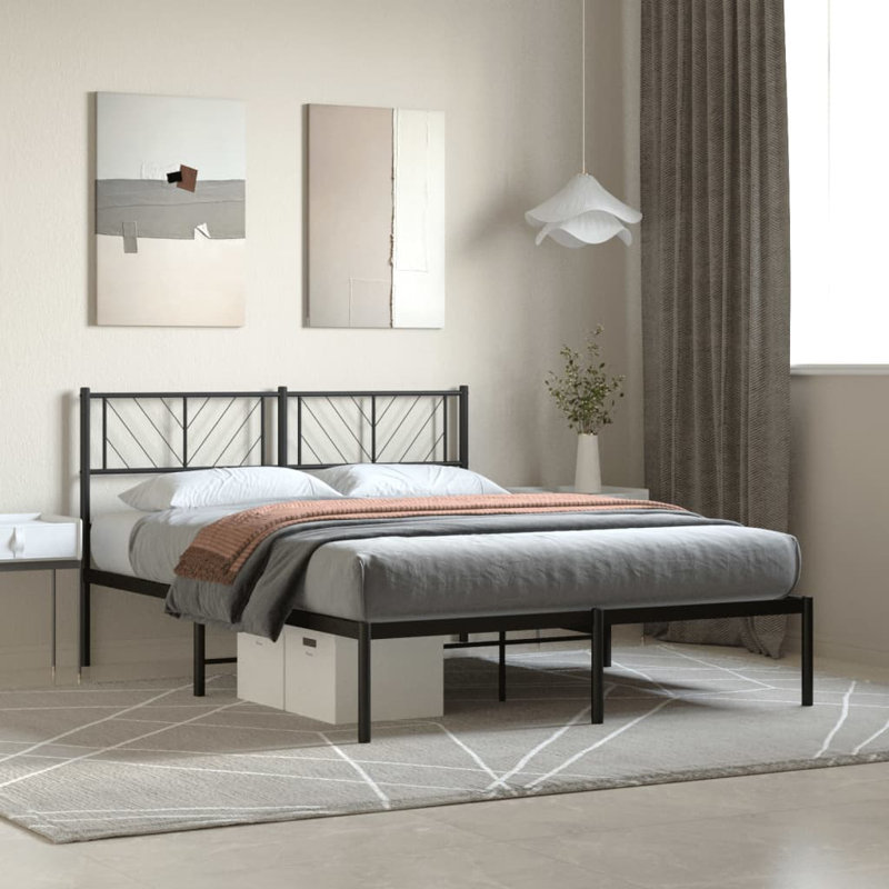 Nelvie Metal Bed, Black, Double (4'6)