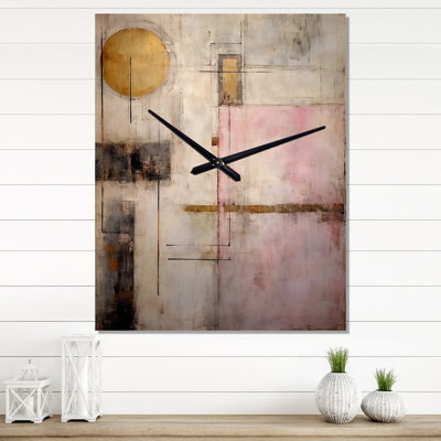 Moon Dreams Retro Illustration VI - Horloge murale géométrique moderne surdimensionnée