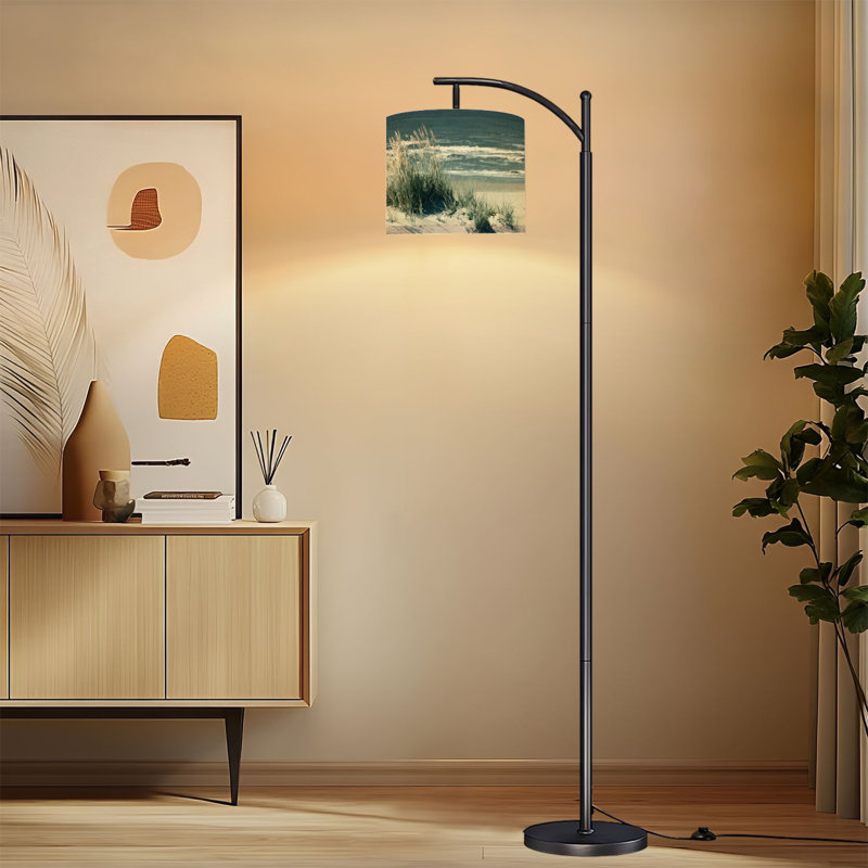 Lampe sur pied à arc avec abat-jour réglable Serene Dunes Ocean Peaceful