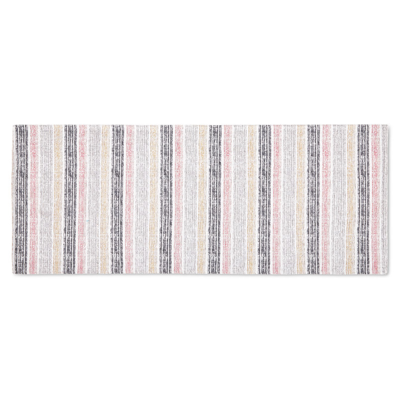 Tapis de cuisine antidérapant Martha Stewart, Gris / Jaune, Tapis de couloir 2 pi x 4 pi