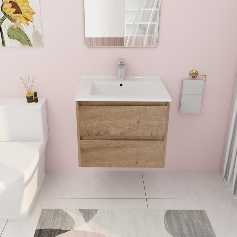 Lamarus 24.06'' Single Bathroom Vanity with Ceramic Top