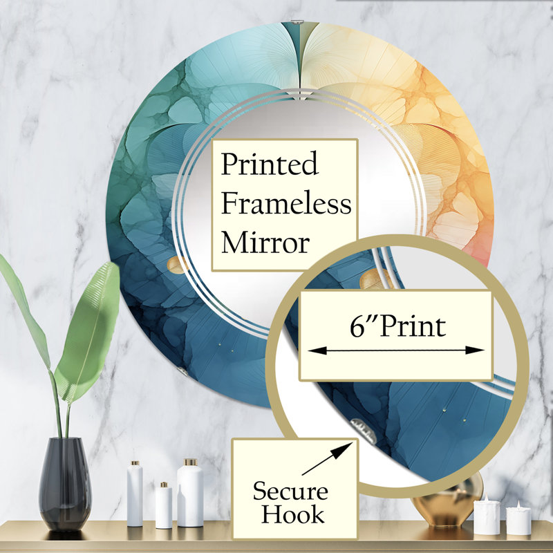 Reinart - Miroir mural moderne rond, 32 po x 32 po