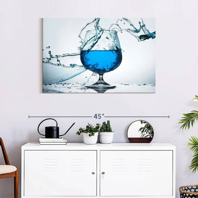 " Blue Cocktail Splash Canvas Print "
