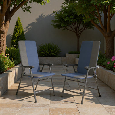 Patio Chairs Set Of 2,Outdoor High Back Chairs Set,Lawn Chairs,Folding Camping Chairs