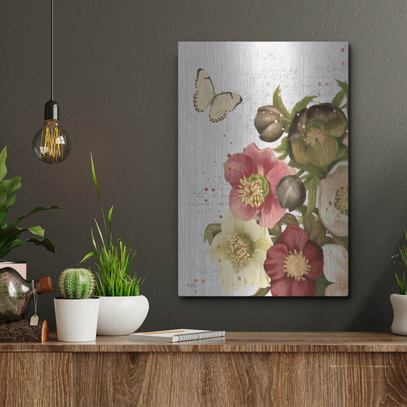 «August Pet® Vintage Petals 2 C» par Augusta Katie pertiet, art mural en métal, H 16 po x l 12 po