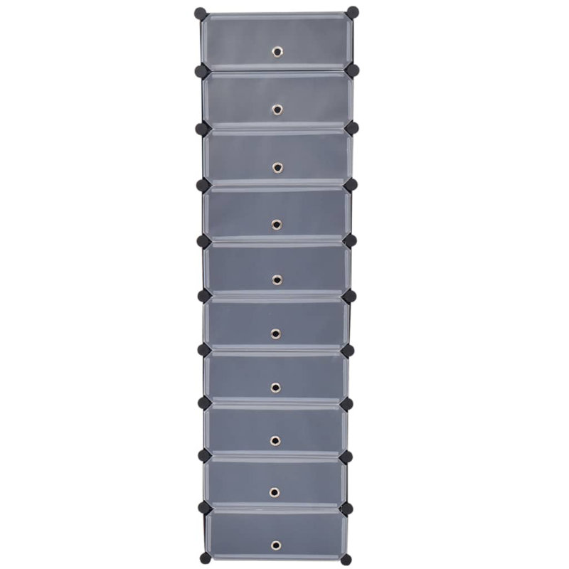 20 Pair Shoe Storage Cabinet, Black