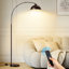 Lampe sur pied arquée en aluminium de 80,3 pouces de hauteur avec interrupteur au pied et télécommande-268692611