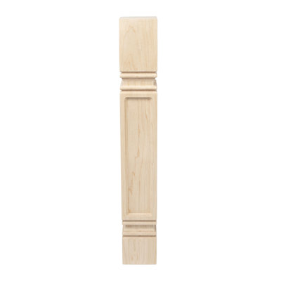 3-3/4" Wide x 35-1/4" High Hard Maple Mission Plain Island Legs. 1 Piece