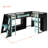 L-Shaped Wooden twin Size Gaming Bed Frame with RGB LED Lights, Dual twin Beds, USB Ports, TV Stand & Storage Shelves, Reversible Layout, Space-Saving Wood Loft Bed for Teens & Adults-Blue-1727698558